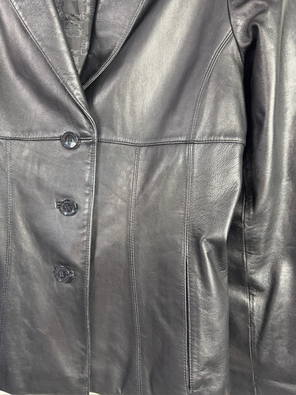 Wilsons Leather Black Genuine Leather Blazer Jacket Women’s Large Y2K